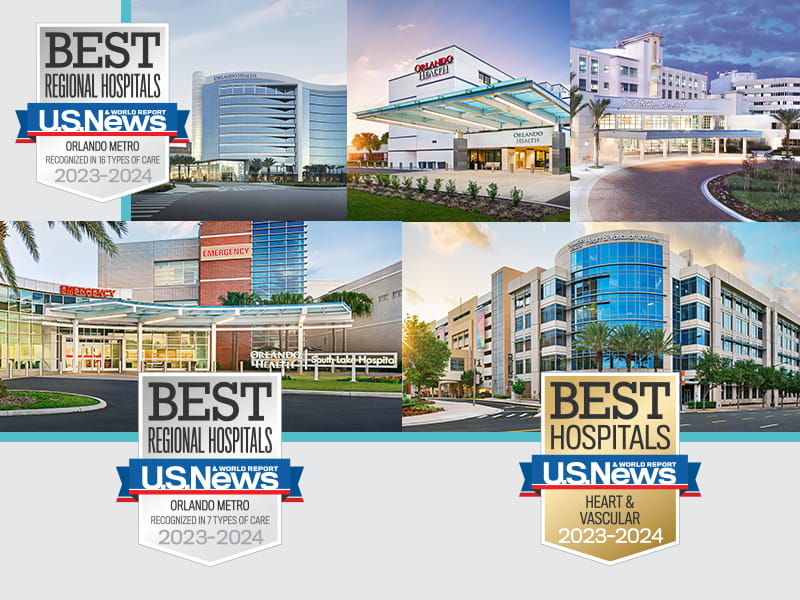 U.S. News & World Report Best Regional Hospitals | Orlando Metro Recognized in 7 Types of Care 2023-2024 | Heart & Vascular 2023-2024 | Orlando Metro Recognized in 16 Types of Care 2023-2024