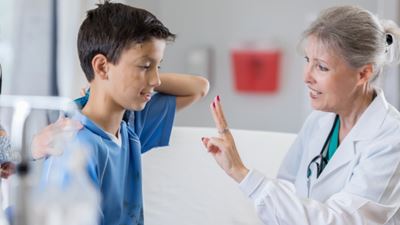 Doctor tests boy