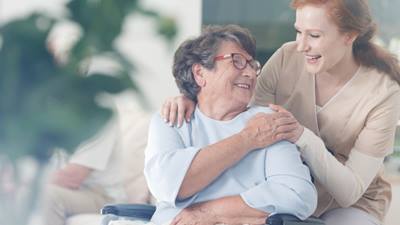 Nurse and elderly woman