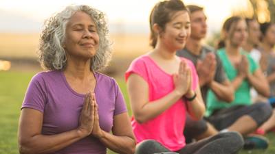 Older woman doing yoga