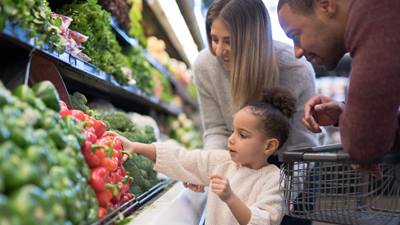 Family grocery shopping