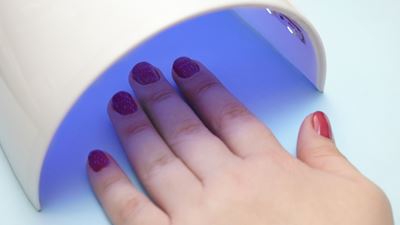Hand under UV light