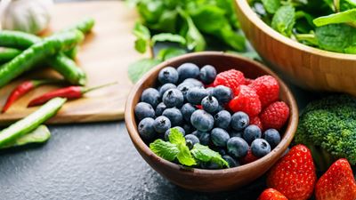 Assorted berries and vegetables