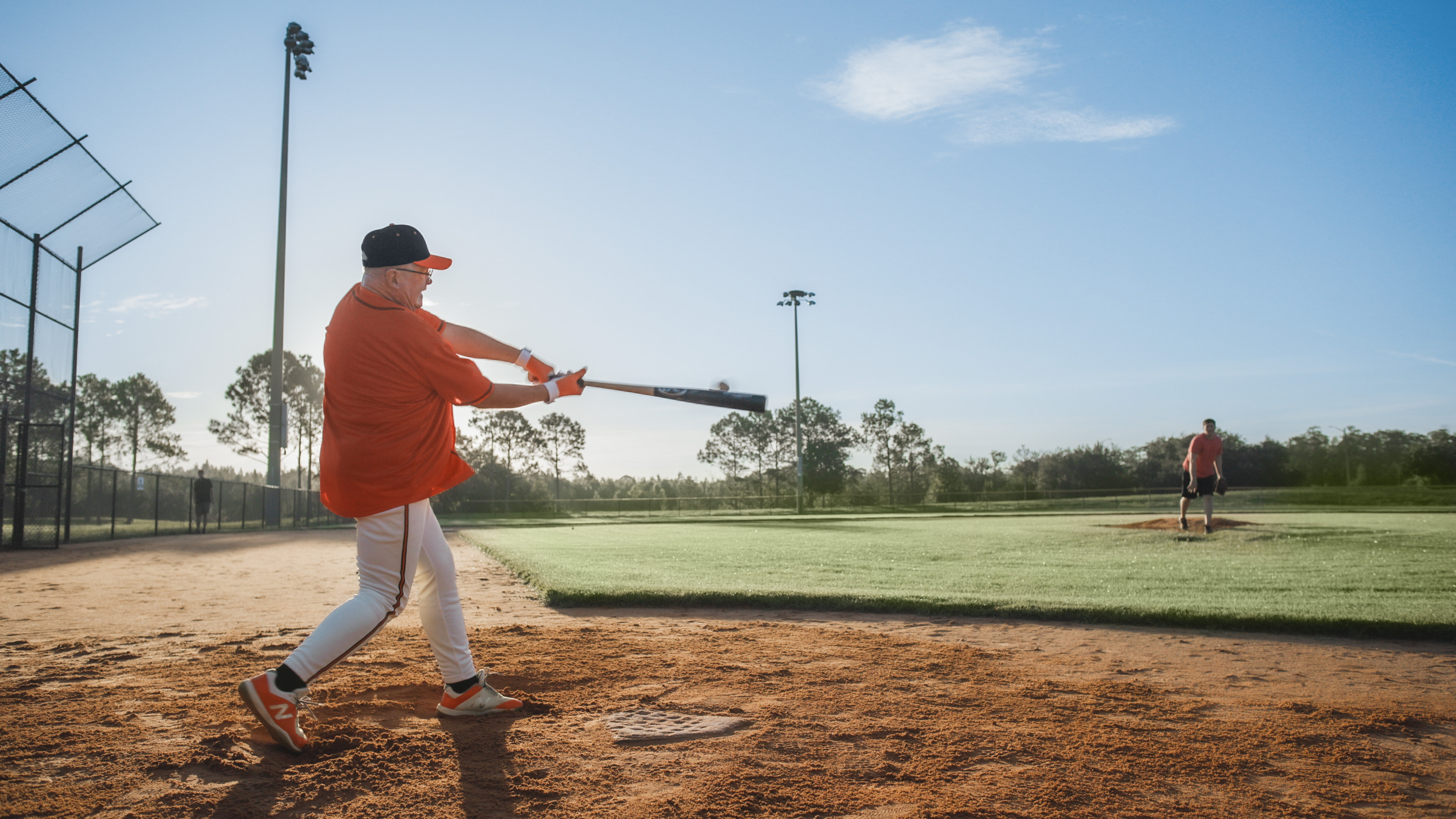 Sal playing baseball