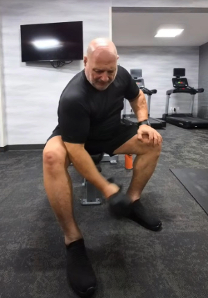 Man working out in gym