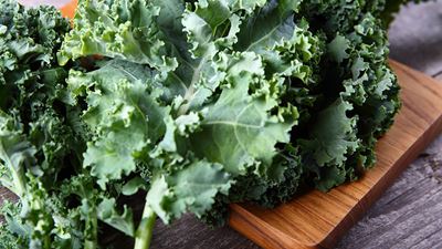 Kale on a cutting board