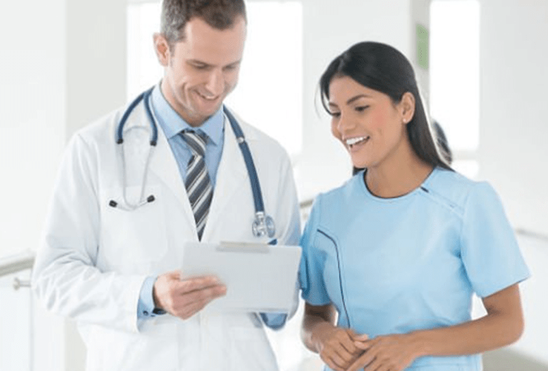 Doctor talking to patient