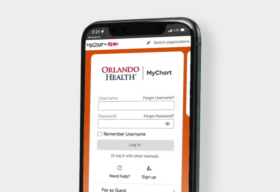MyChart app on phone