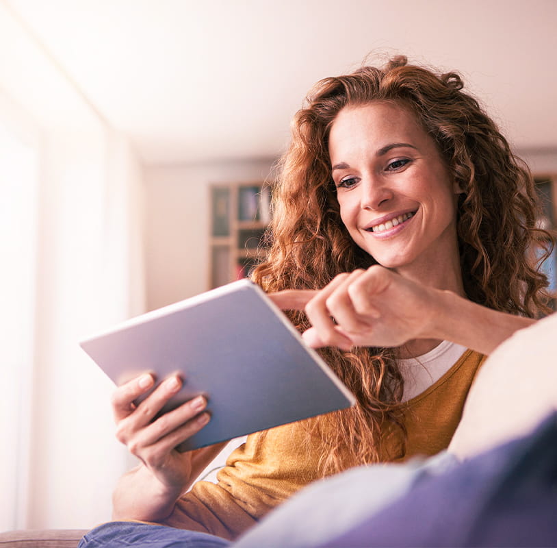 woman using a tablet