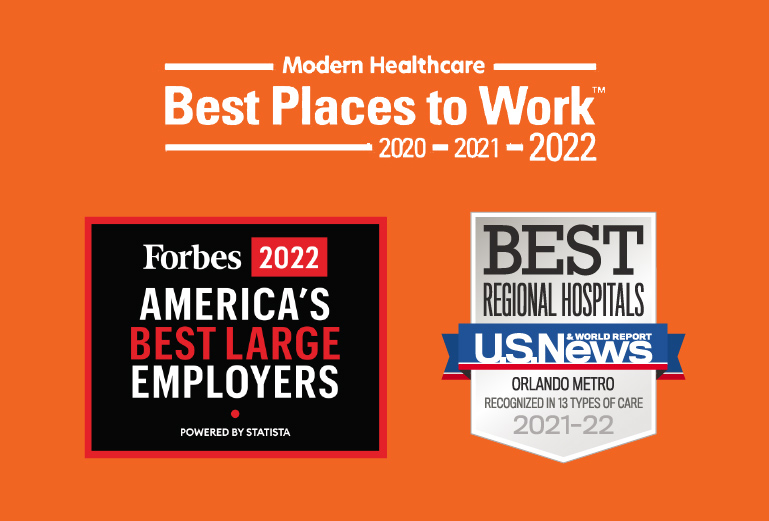 Orlando Health South Seminole Hospital - Modern Healthcare Best Places to Work, Forbes 2022 America's Best Large Employers, Best Regional Hospitals