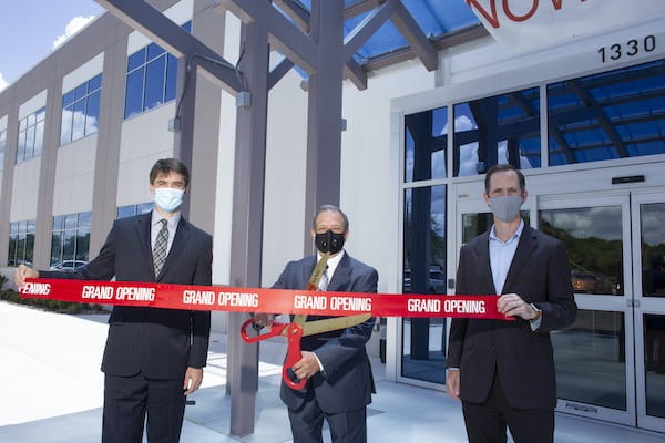 Brent Burish, president of Orlando Health St. Cloud Hospital; Mayor Nathan Blackwell, City of St. Cloud; and Thibaut van Marcke, senior vice president, Orlando Health Southeast Region, and president of Orlando Health Dr. P. Phillips Hospital.