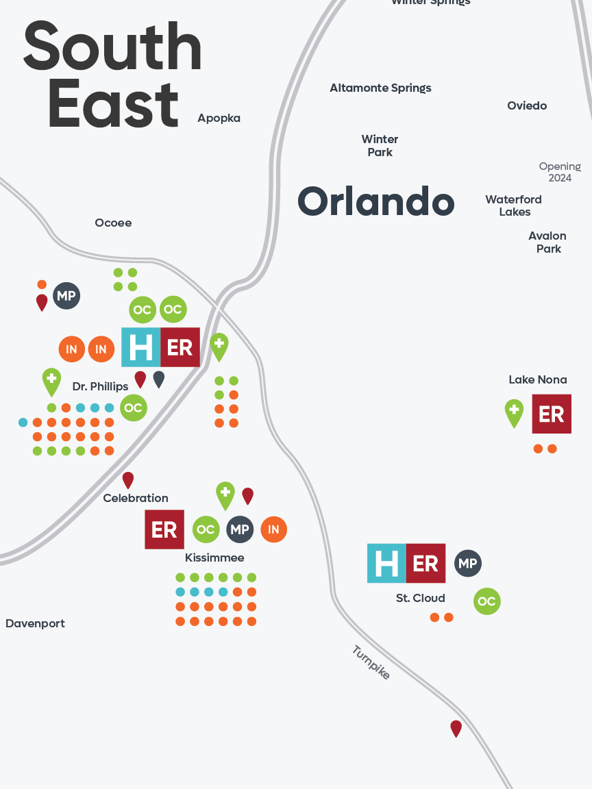 Orlando Health Regional Map