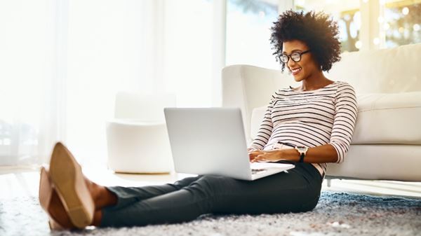 Woman using laptop