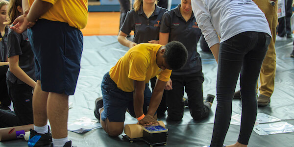 High school students train with trauma experts