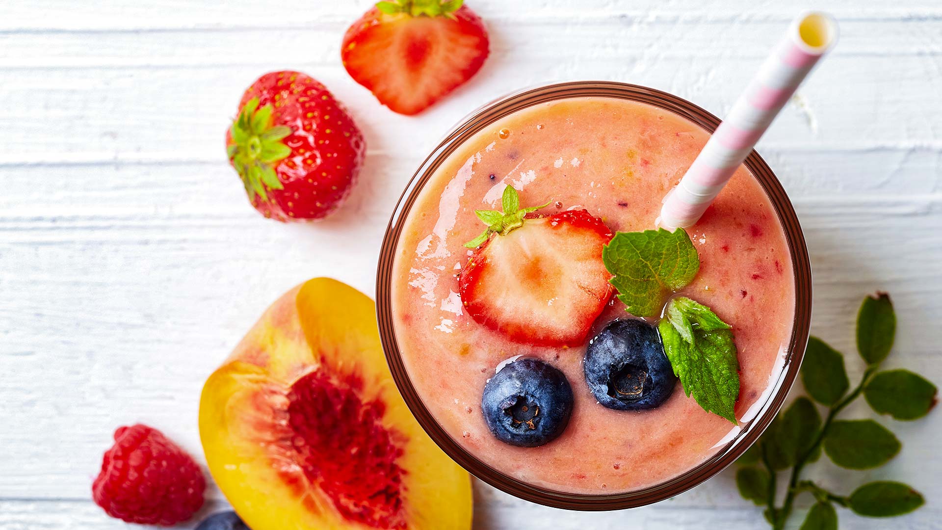 Peachy-Berry with Coconut Smoothie