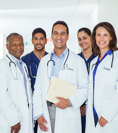 Group of smiling physicians