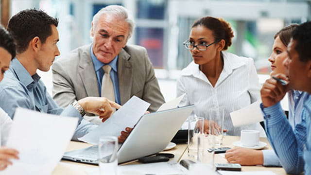 Doctors and administrators having a meeting