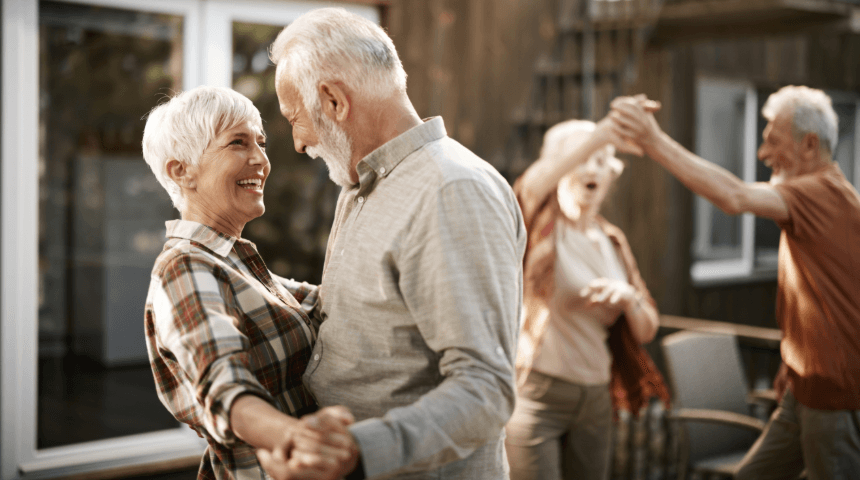 2 elder couples dancing