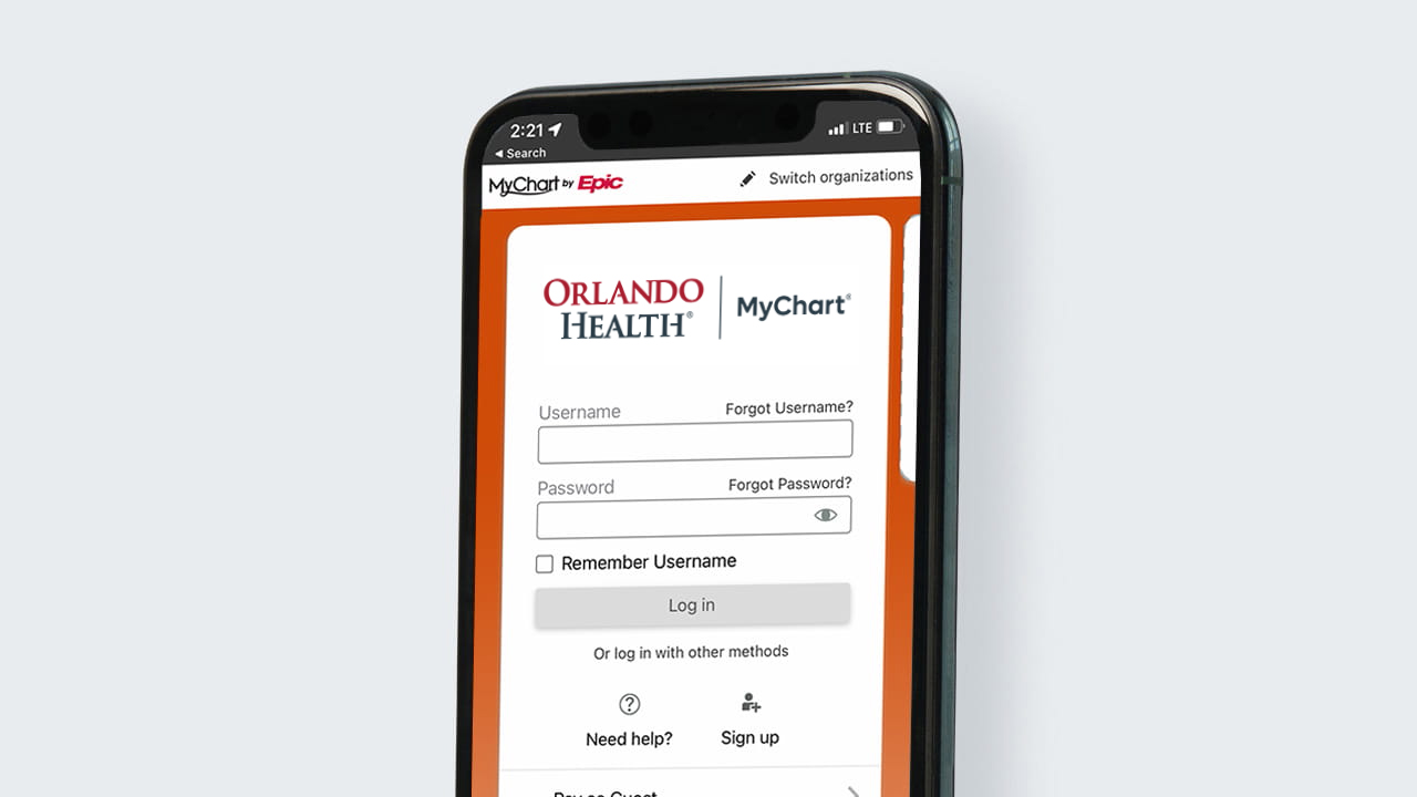 MyChart app on phone