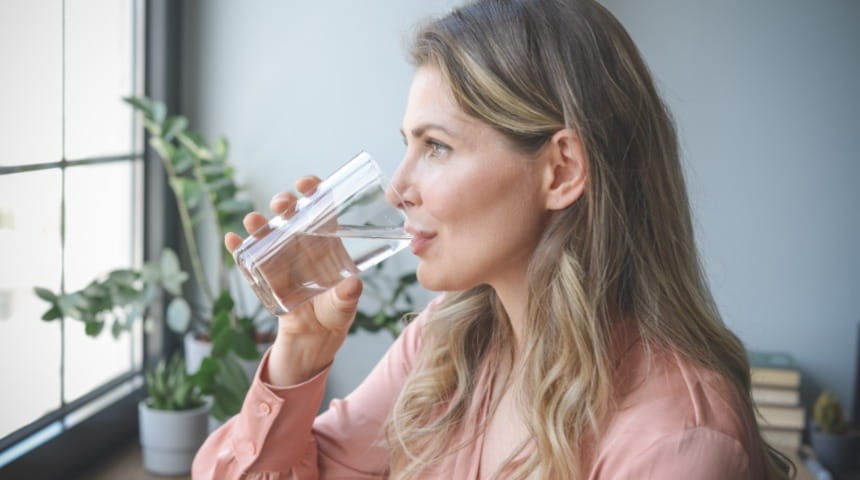 Woman drinking water