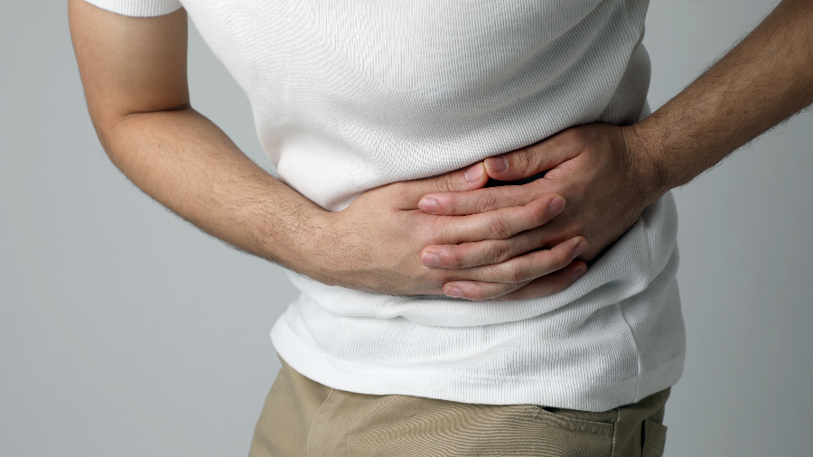 Man experiencing pain from kidney stones.