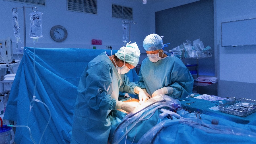 Surgeons removing organs for an organ transplant.