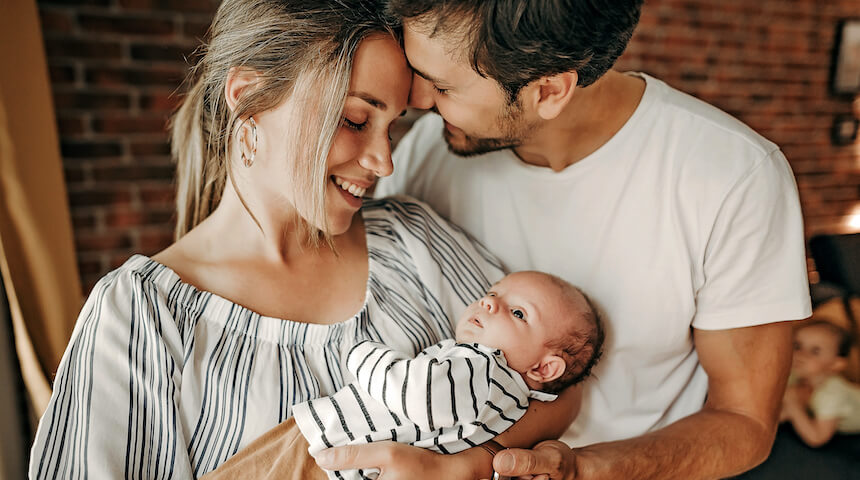 Man and woman with baby