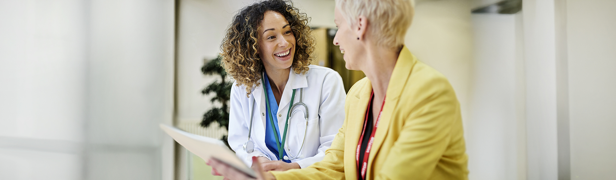 Doctor talking to lady