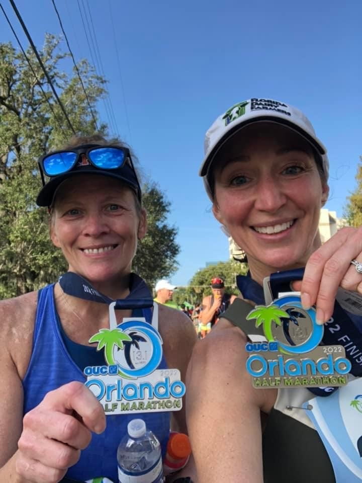 Nurse and patient as runners