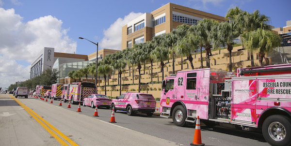 Pink Public Safety Vehicles Parade Kicks  Off Breast Cancer Awareness Month