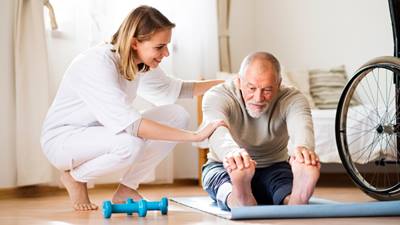 Man receives physical therapy